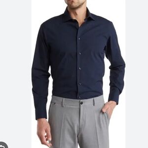 NWT Roberto Cavalli Navy Dress Shirt with monogram RC - size 15 38